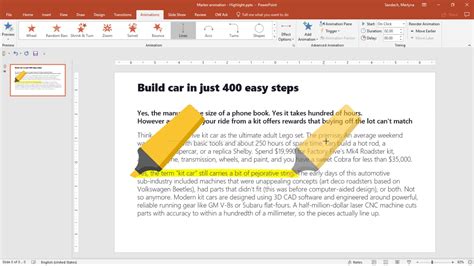 How To Animate A Highlight In Powerpoint