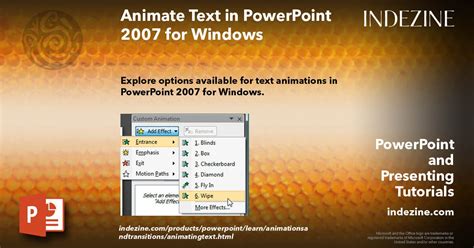 how to animate text in powerpoint 2007