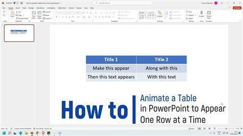 how to animate text in powerpoint table