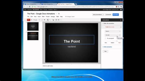 how to animate text on google docs