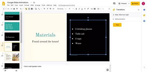 how to animate words in google slides