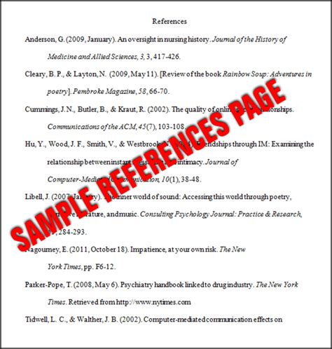 how to apa style reference list