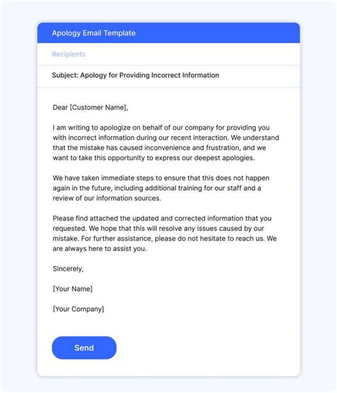 how to apologize in email for giving wrong information