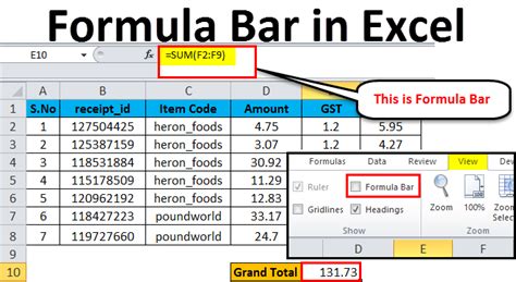 how to appear formula bar in excel