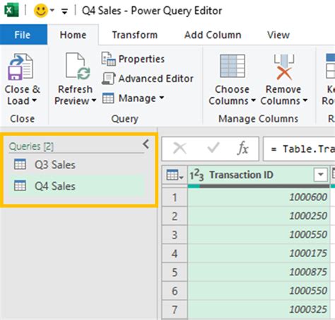 how to append in excel power query