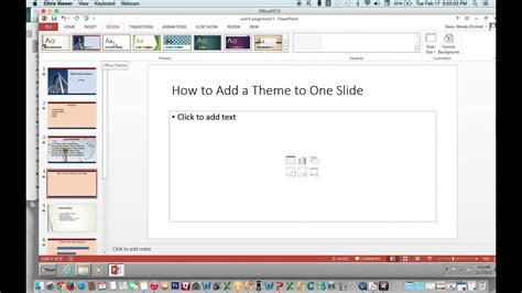 how to apply a theme to one slide in powerpoint