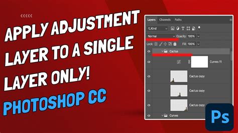 how to apply an adjustment to only one layer in photoshop