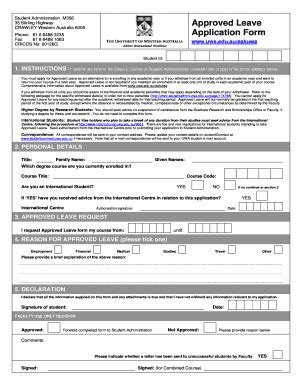 how to apply for approved leave uwa