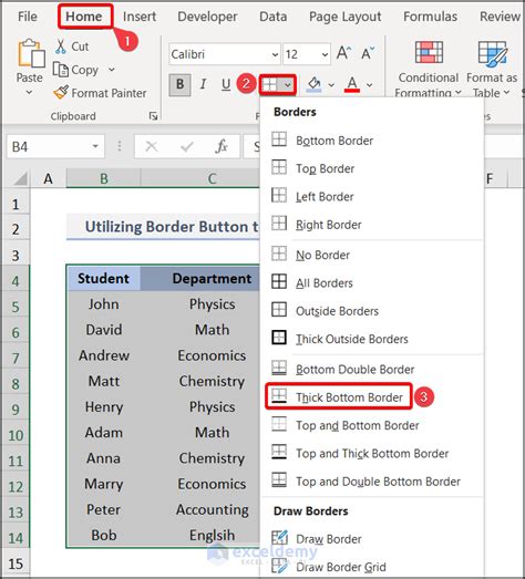 How To Apply Thick Box Border In Excel