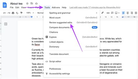 how to apply track changes in google docs