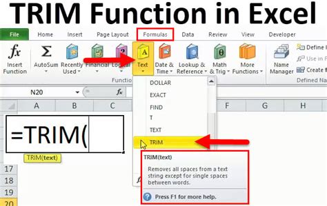 How To Apply Trim Function In Excel For Entire Column