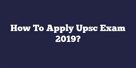 how to apply upsc exam
