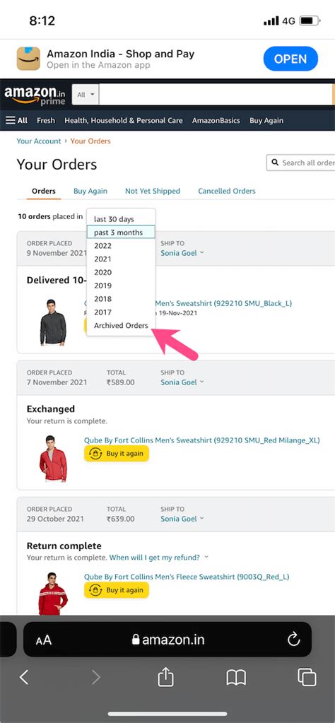 How To Archive Orders On Amazon Iphone