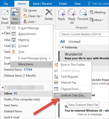how to archive pst file in outlook
