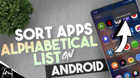 how to arrange apps in alphabetical order on android
