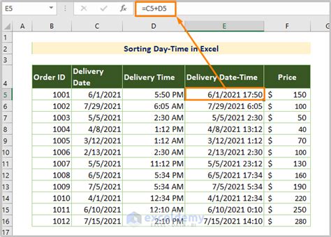 how to arrange date and time in excel