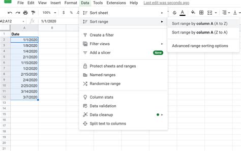 How To Arrange Date In Google Sheet