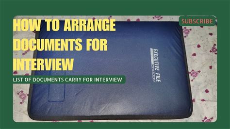 how to arrange document file for interview
