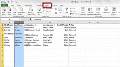 how to arrange words in alphabetical order in excel