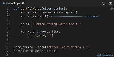 how to arrange words in alphabetical order in python