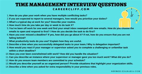how to ask about time management in an interview