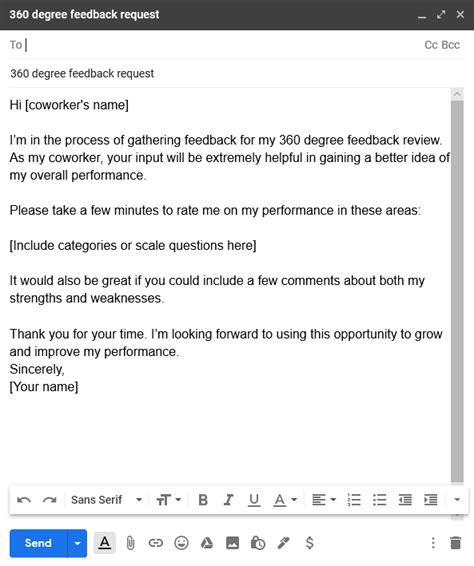 how to ask feedback from manager example via email