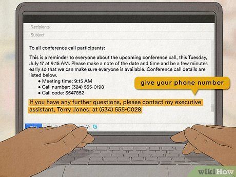 how to ask for a phone number in an email