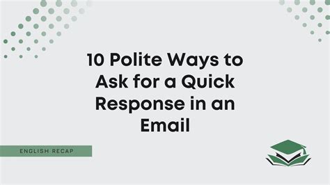 how to ask for a quick response in an email sample
