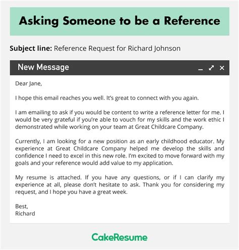how to ask for a reference example
