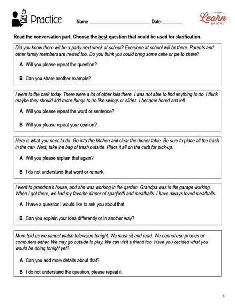 how to ask for clarification choose the wrong answer