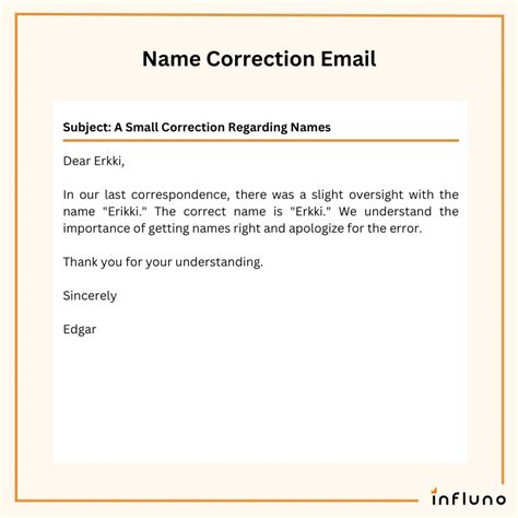 how to ask for correction in email