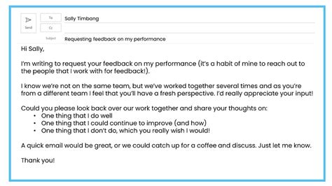 how to ask for feedback in email from colleagues