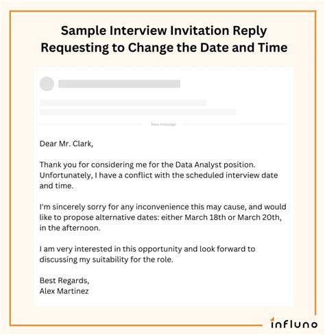 how to ask for interview date and time