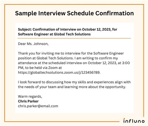 how to ask for interview schedule email
