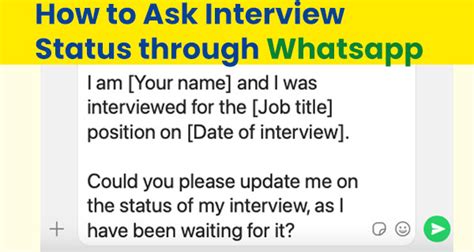 how to ask for interview schedule on whatsapp