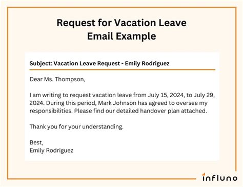 how to ask for leave approval in email