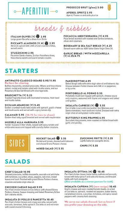 how to ask for menu in italian