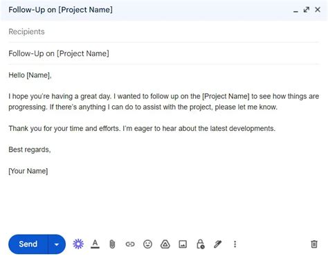 how to ask for status update politely example sample