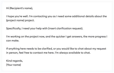 how to ask someone for clarification in email