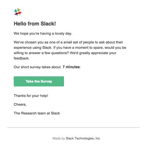 how to ask someone to complete a survey examples email