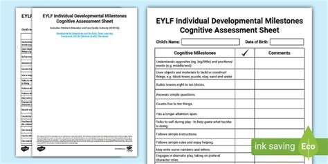 how to assess cognitive development in children