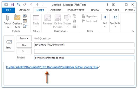 How To Attach A File As A Link In Outlook