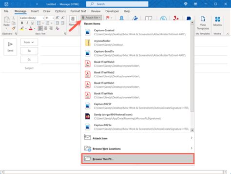 How To Attach File Folder In Email