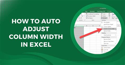 how to auto adjust row and column size in excel