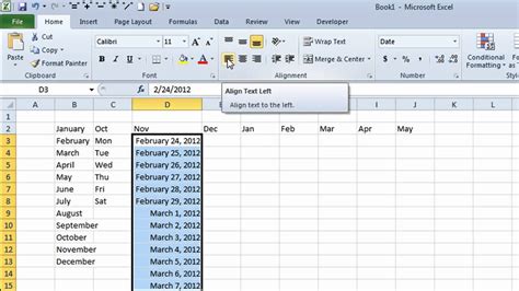 how to auto change month in excel