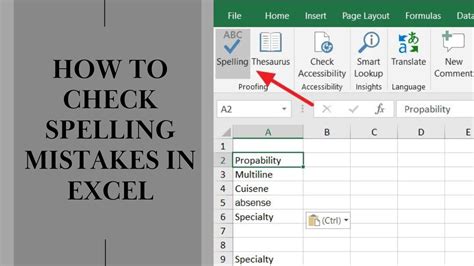 how to auto correct spelling in excel