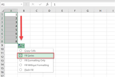 how to auto fill numbers in excel ipad