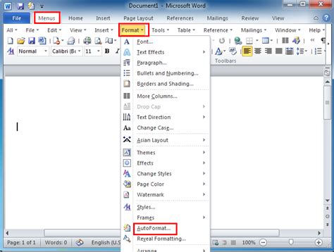 how to auto format a document in word