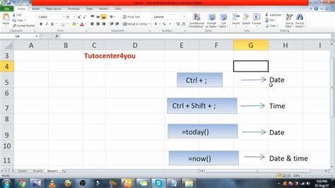 how to auto generate date and time in excel