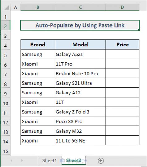 how to auto populate cells in excel based on dropdownlist selection